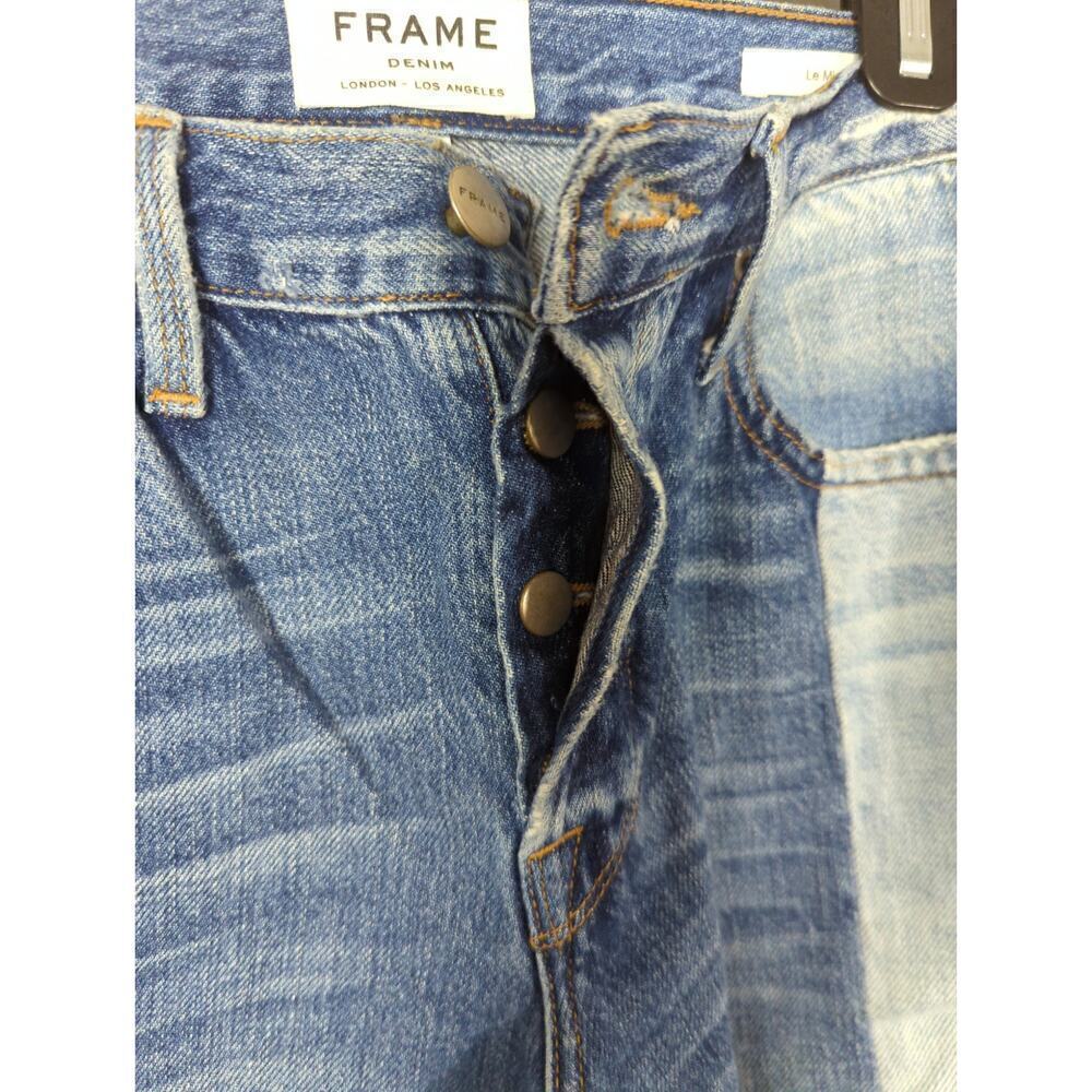 Frame Denim Nouveau Le Mix Jeans Colorblocked Distressed Cropped Size 26 - Picture 9 of 16